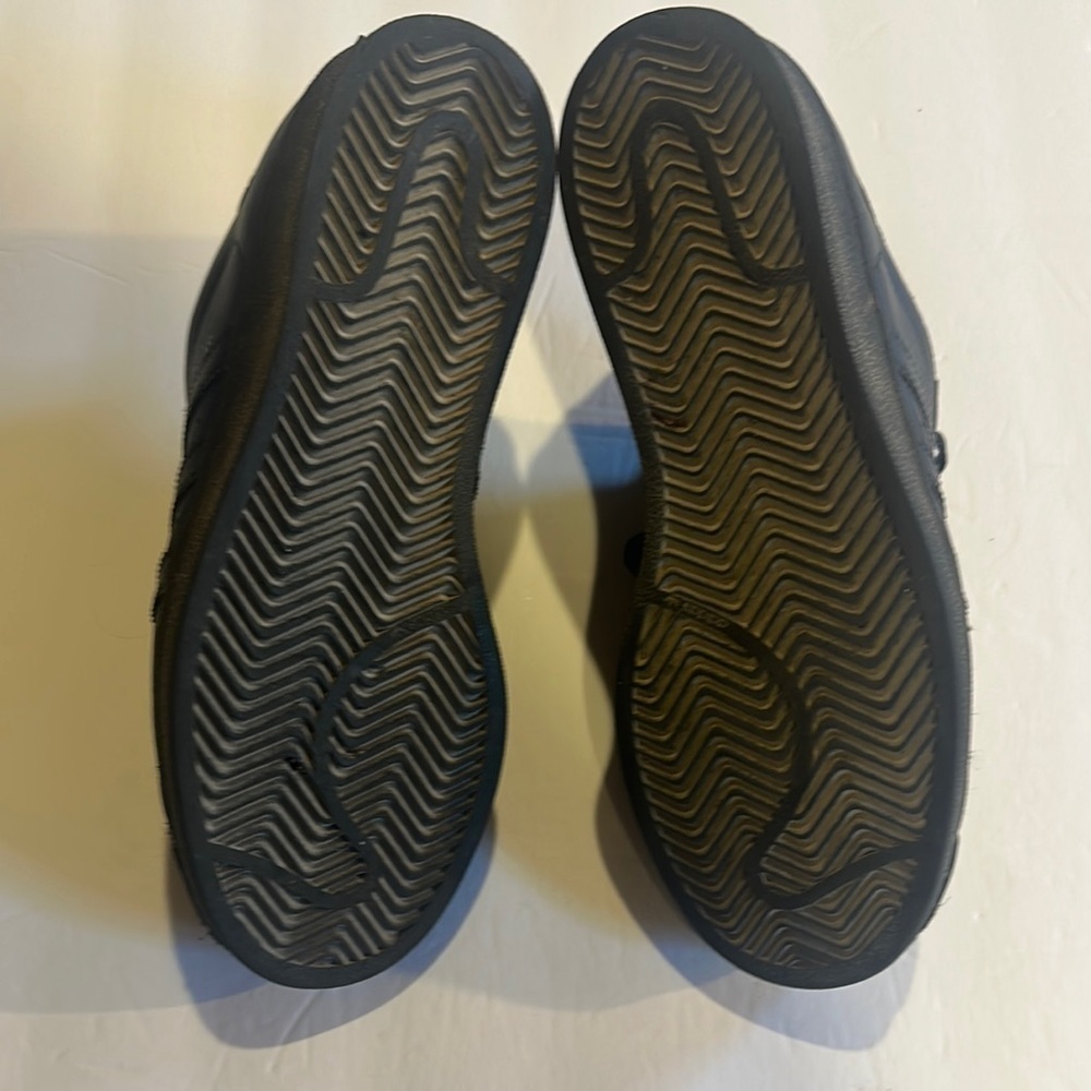 Adidas Superstar unisex Black Sneakers lace ups with side stripes size 5 1/2 - Picture 8 of 12